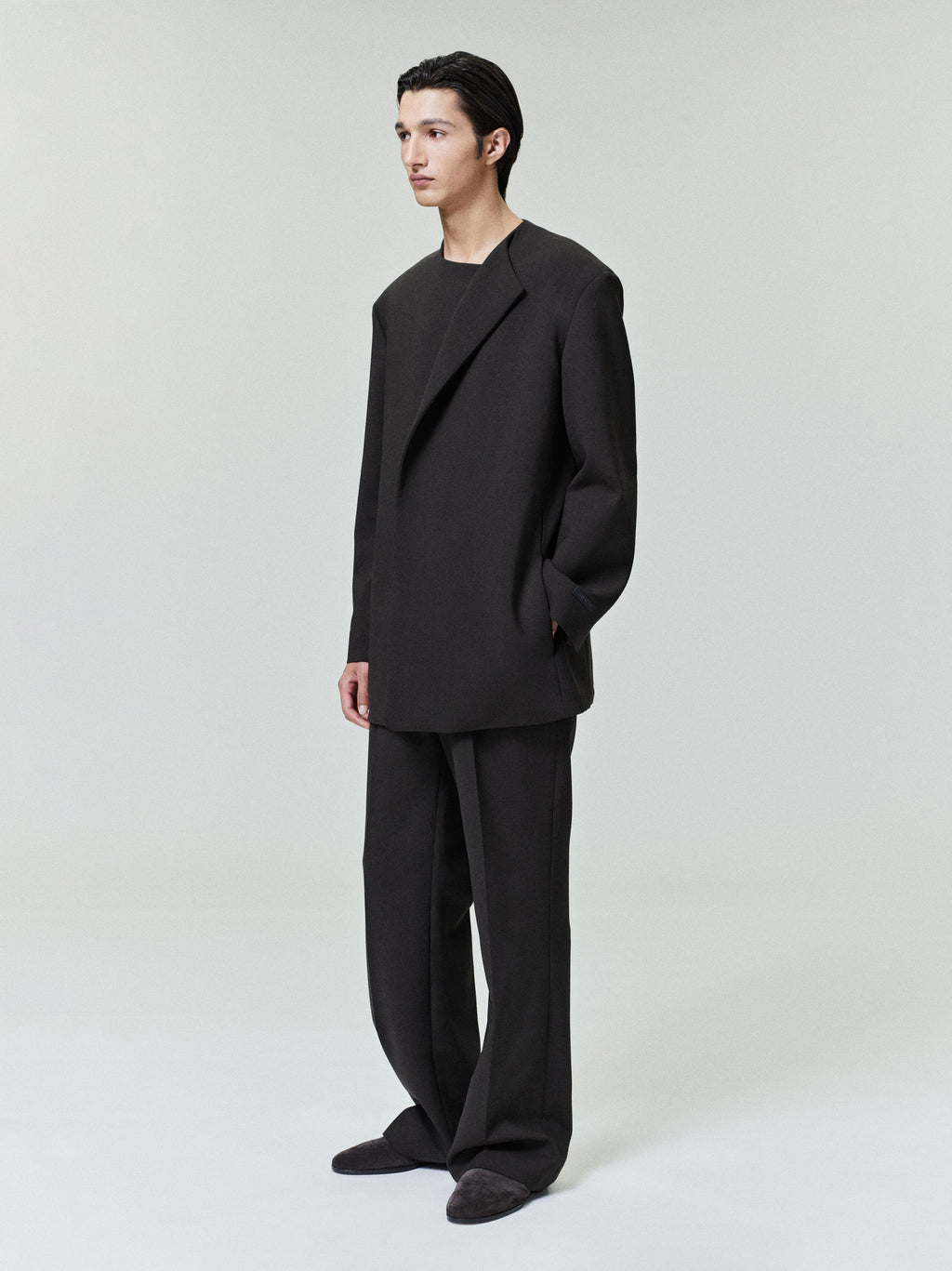 Double Weave Wool Crewneck Jacket