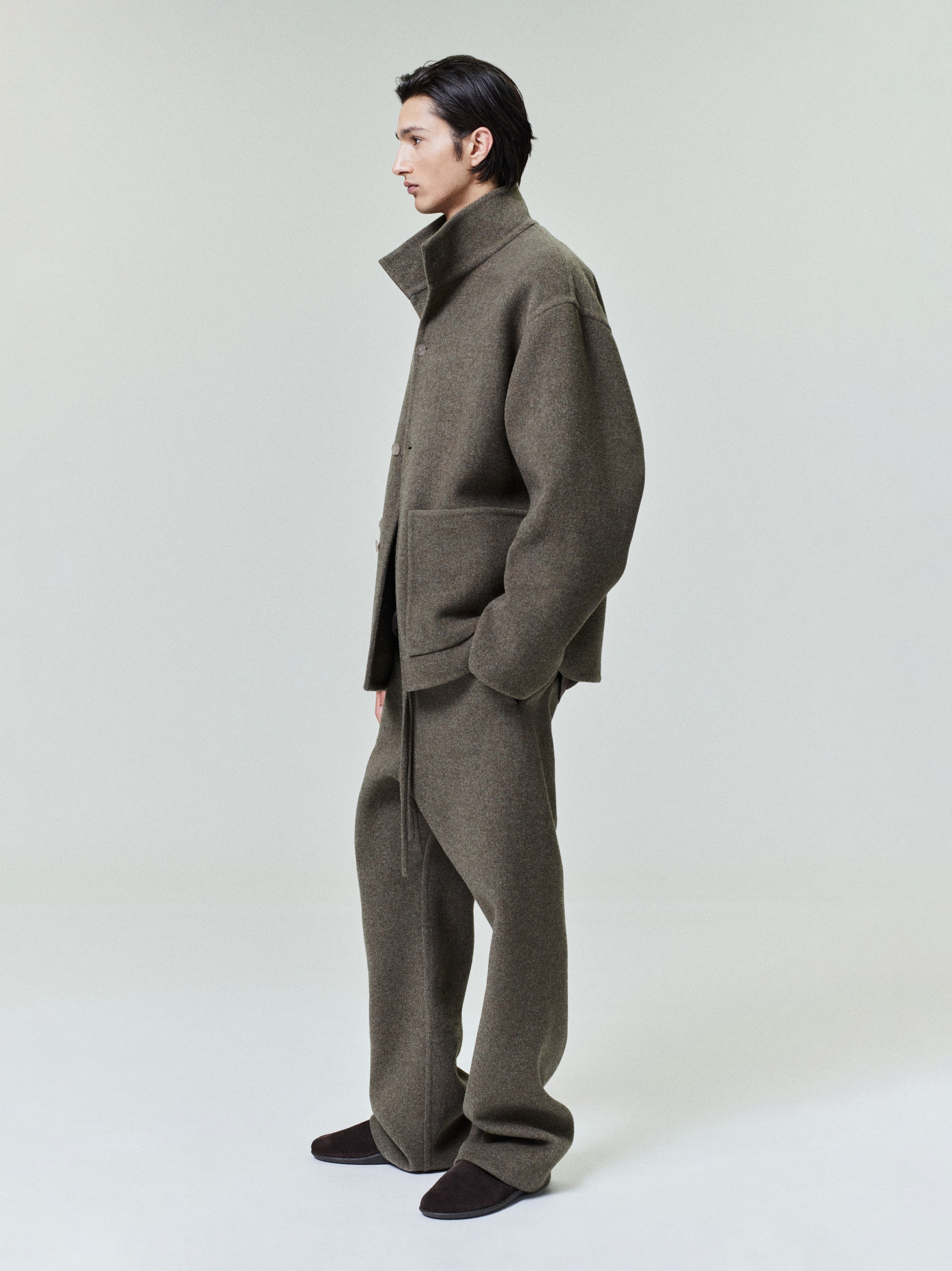 Double Face Wool Cashmere Flared Pants
