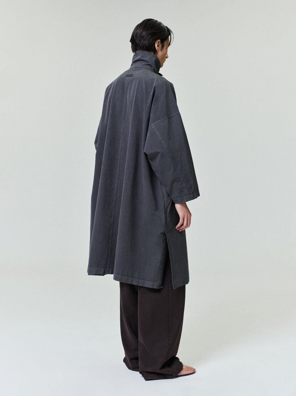 Garment-Dyed Cropped Sleeve Car Coat