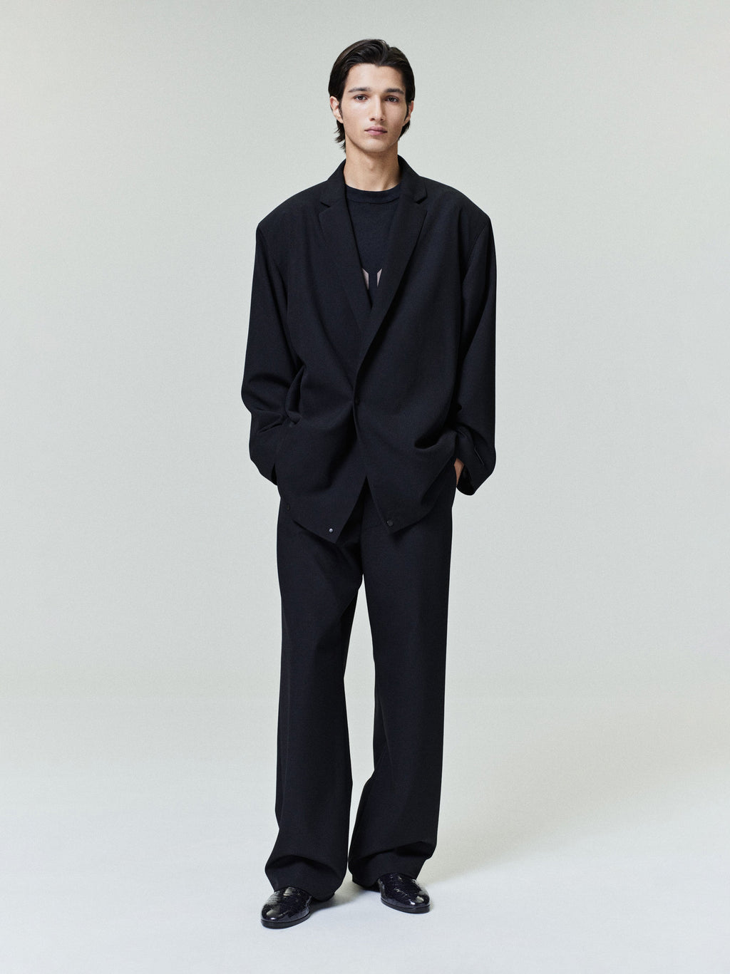 Wool Ripstop Relaxed Long Jacket
