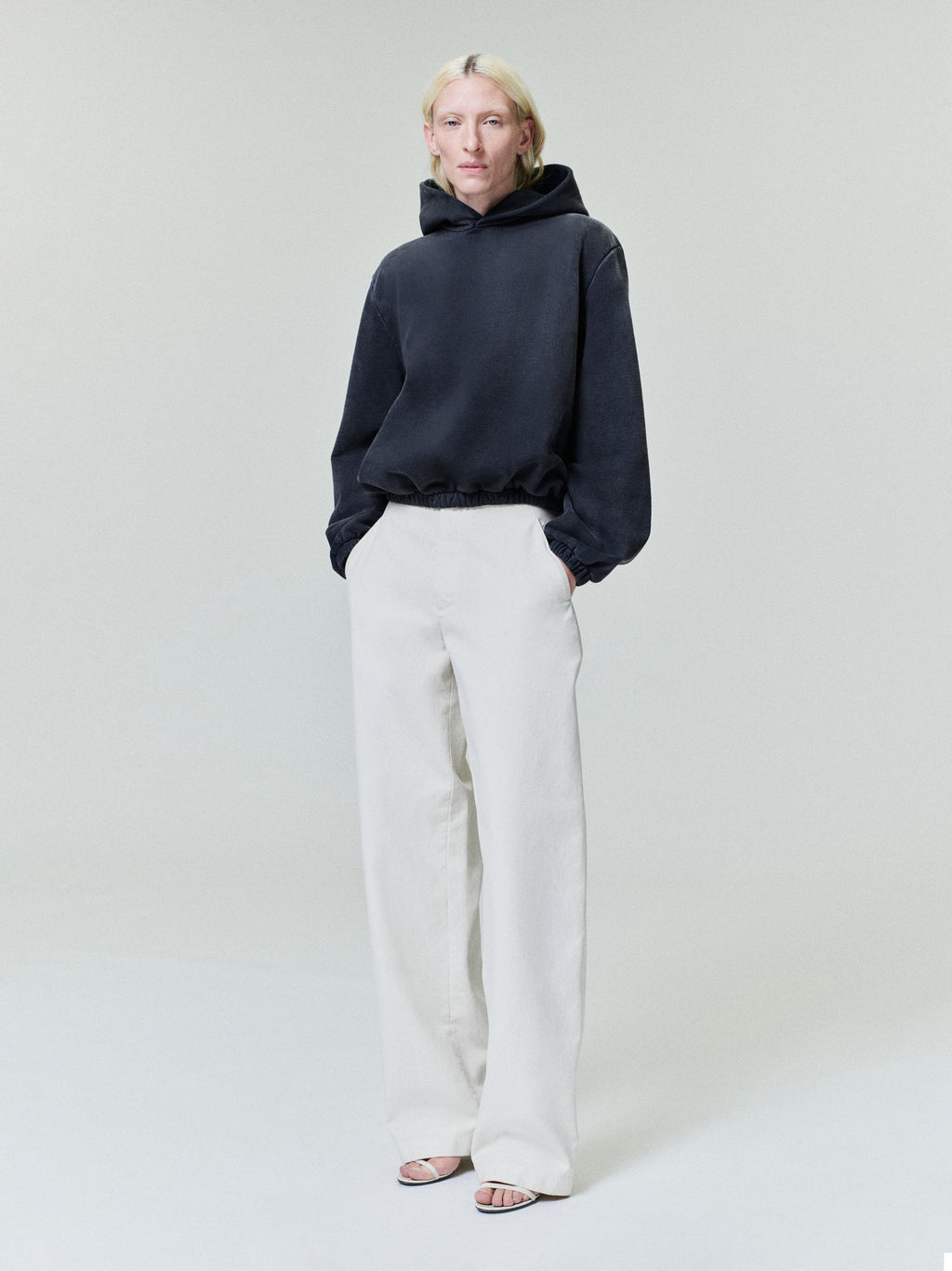 Womens Sunfaded Classic Half Raglan Fleece Hoodie
