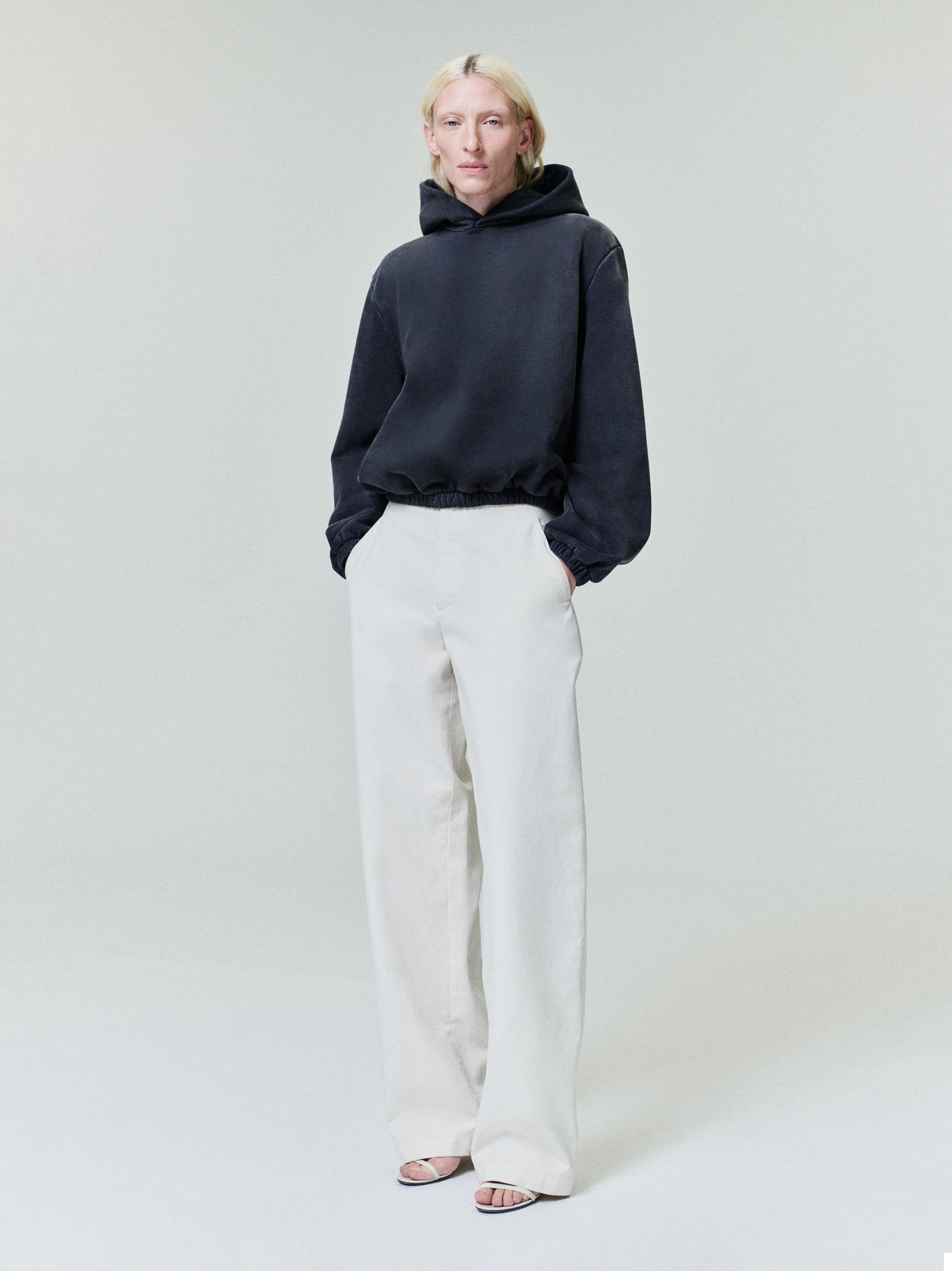 Womens Sunfaded Classic Half Raglan Fleece Hoodie
