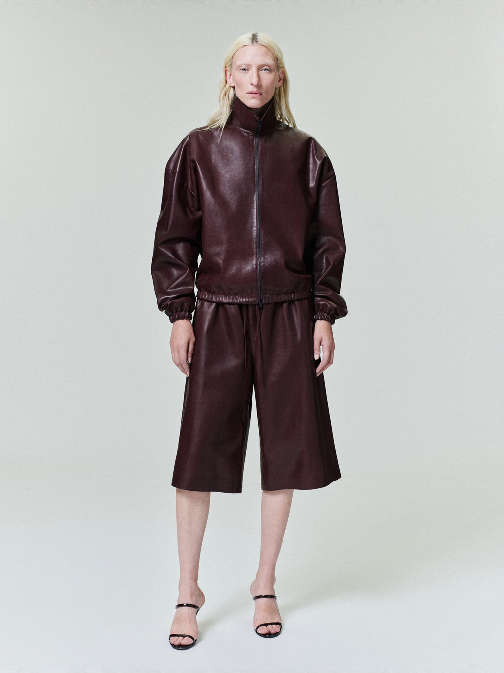 Womens Leather Drawstring Shorts
