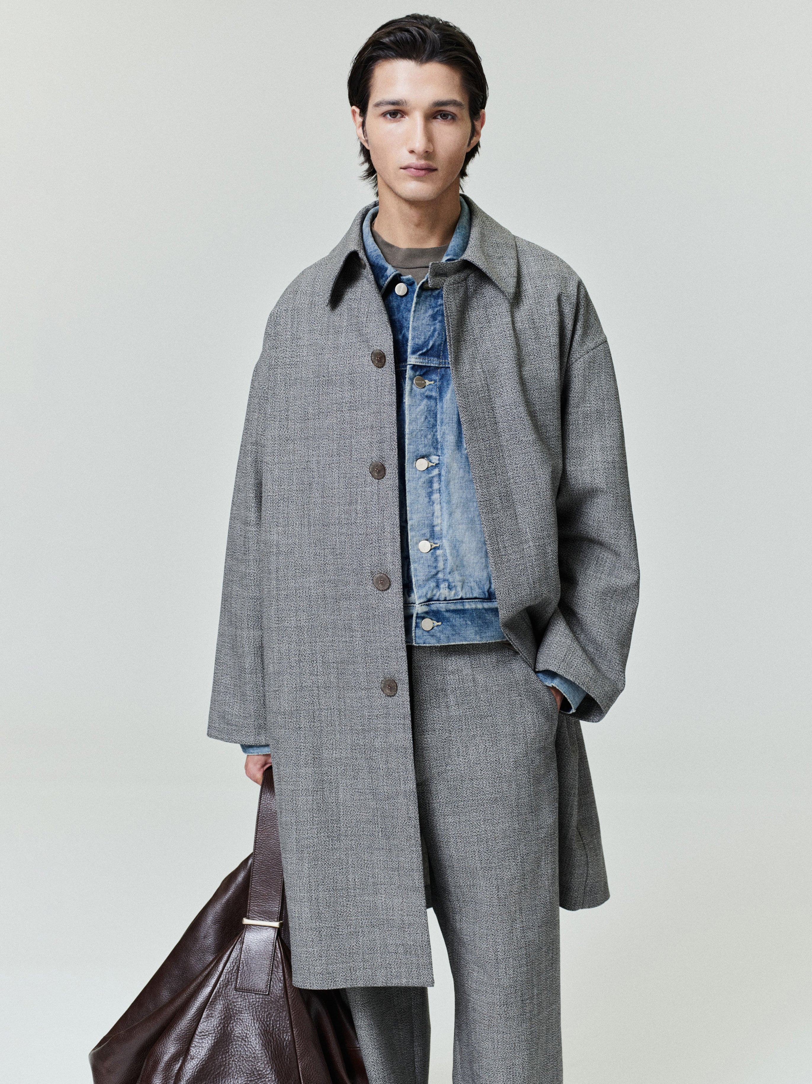 Mouline Wool Relaxed Trench Coat