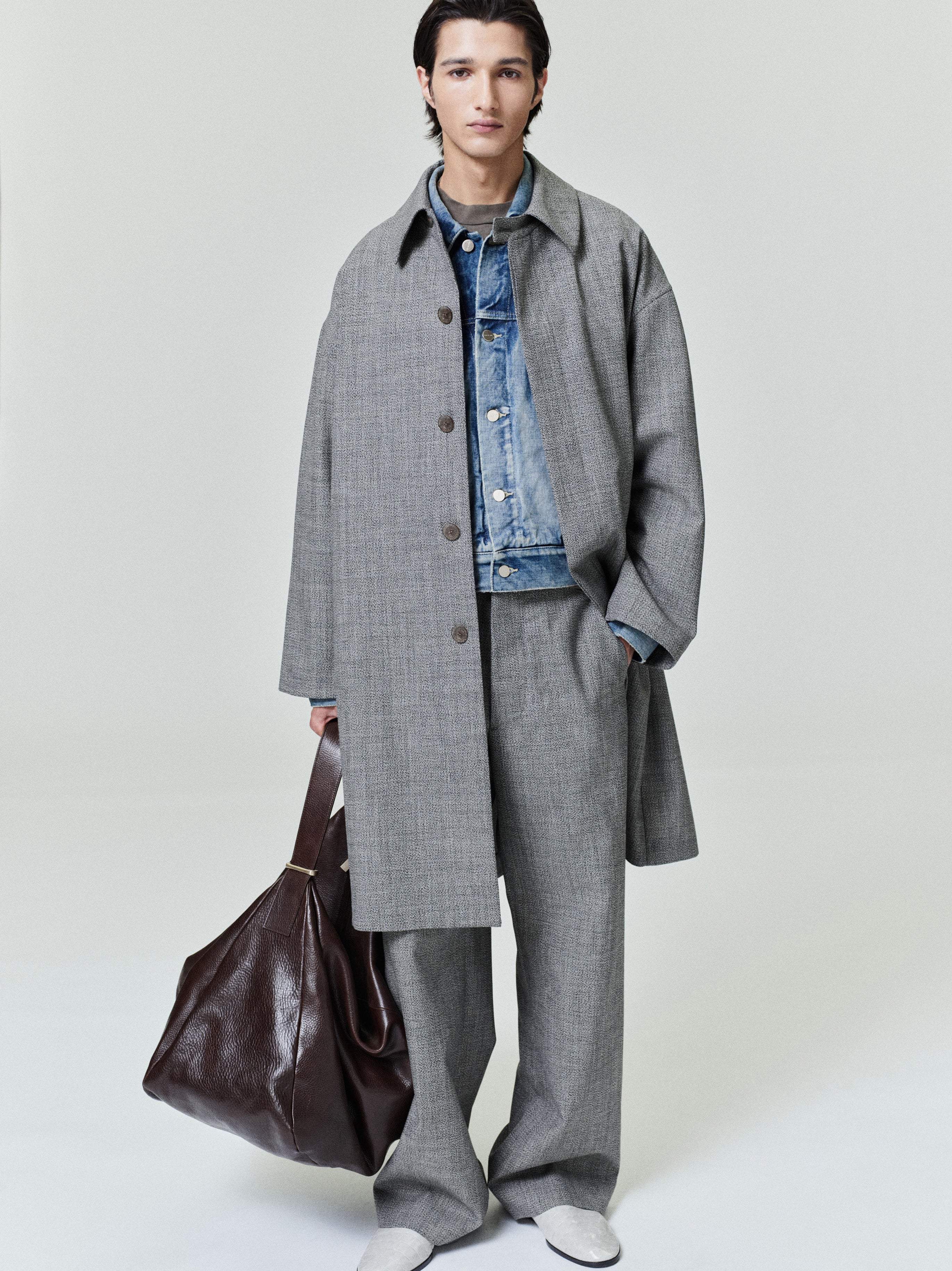 Mouline Wool Relaxed Trench Coat