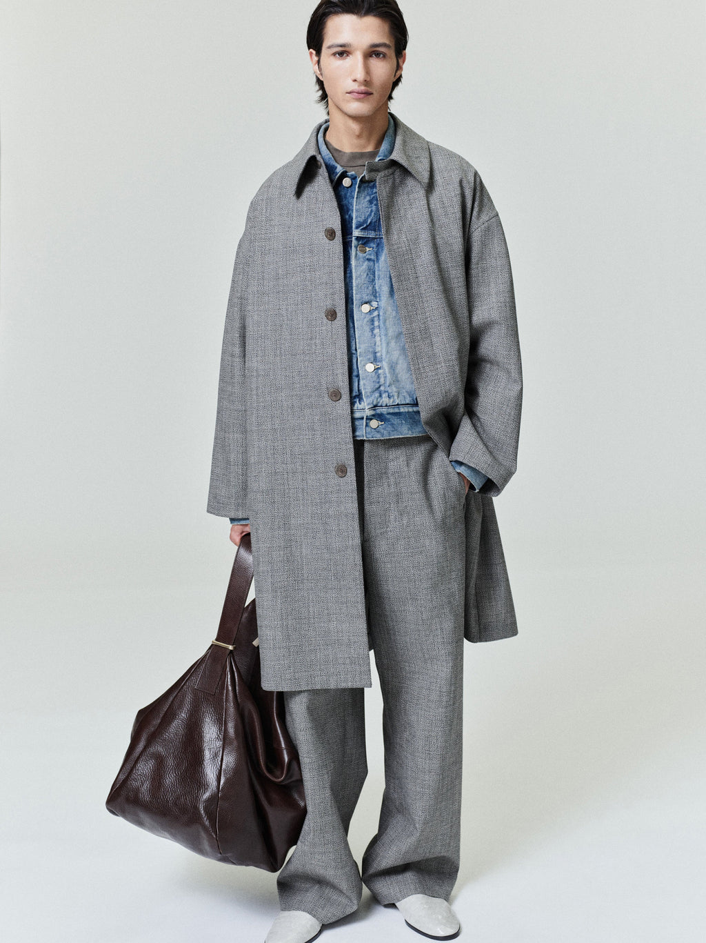 Mouline Wool Casual Flat Front Pant
