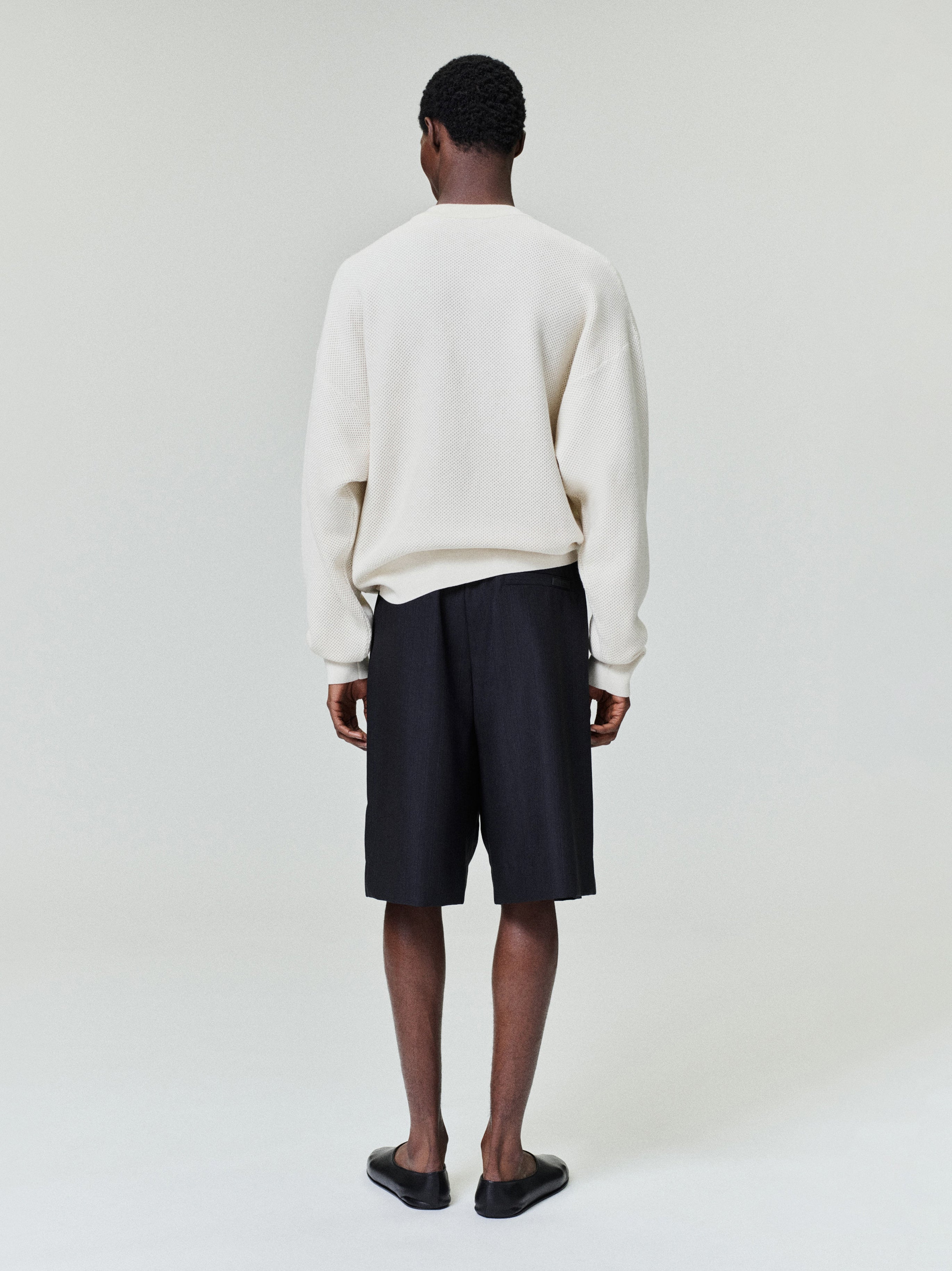 Wool Cotton Sport Mesh Knit Sweater
