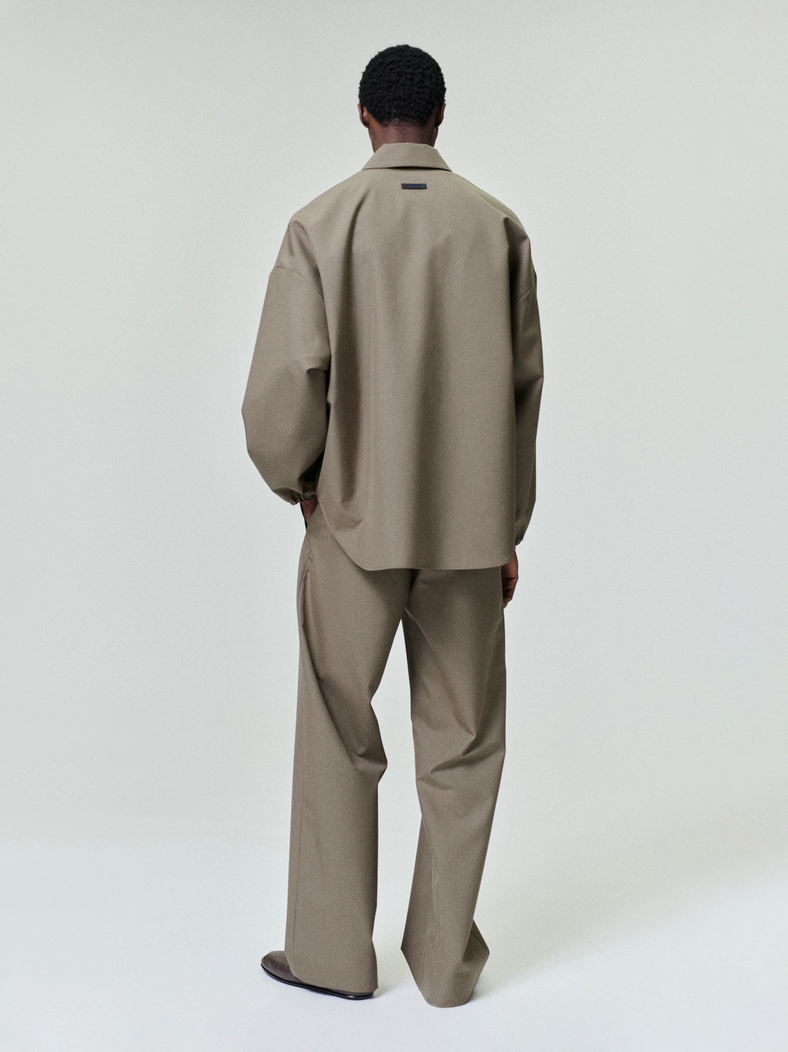 Wool Poplin Casual Flat Front Pants