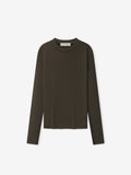 Womens Rib Fitted Long Sleeve Tee