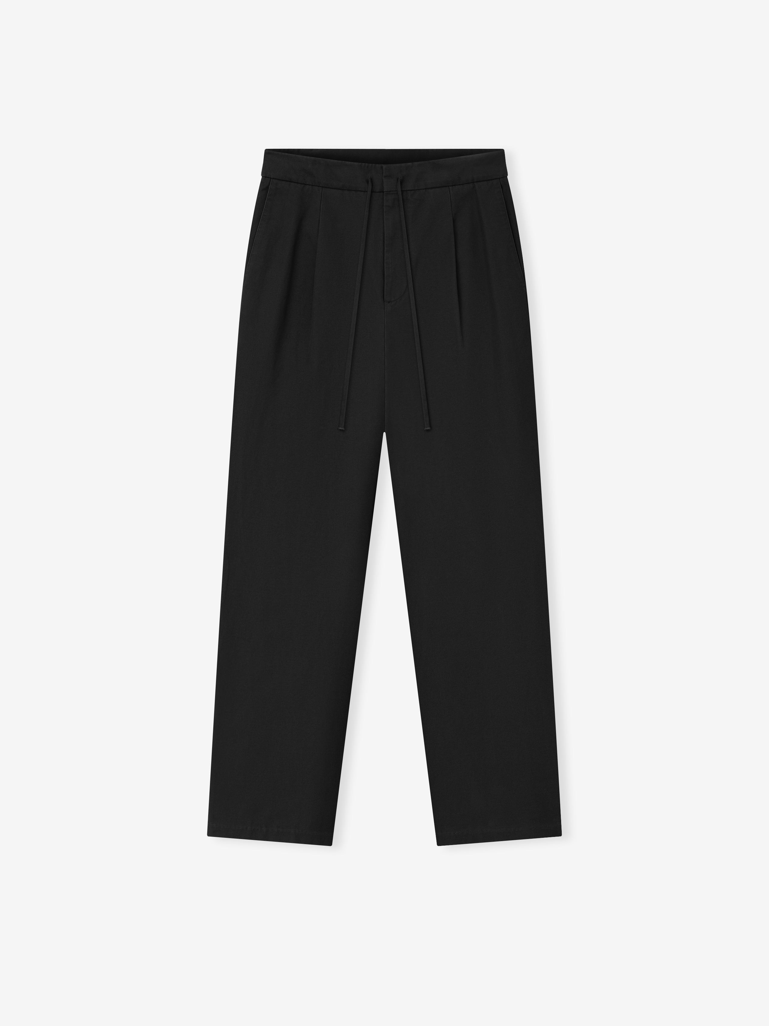 Cotton Canvas Pleat Front Pant