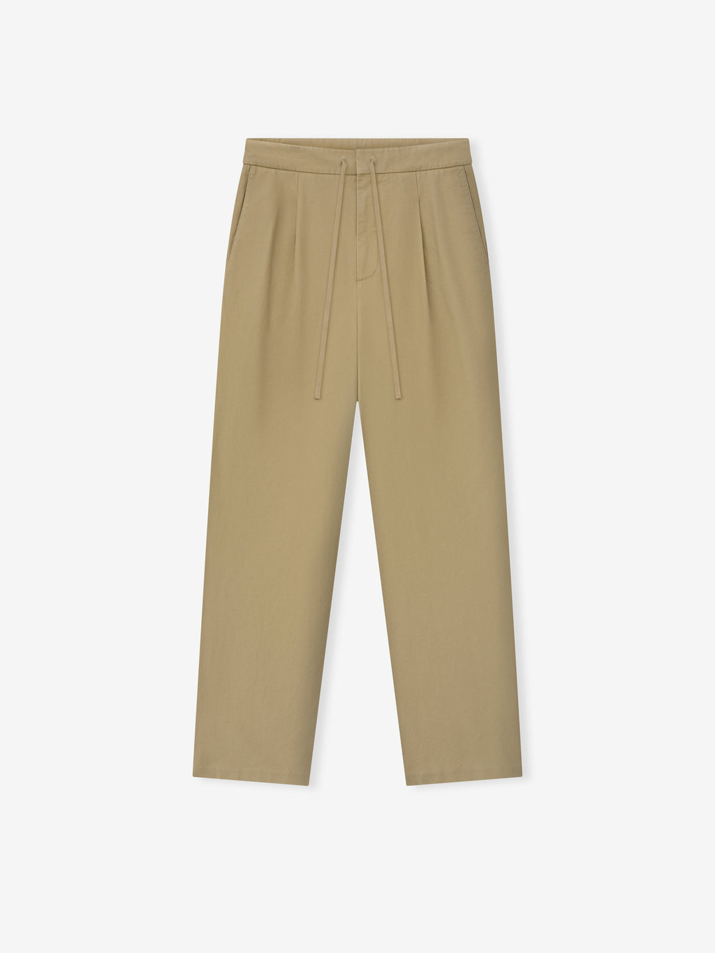 Cotton Canvas Pleat Front Pant