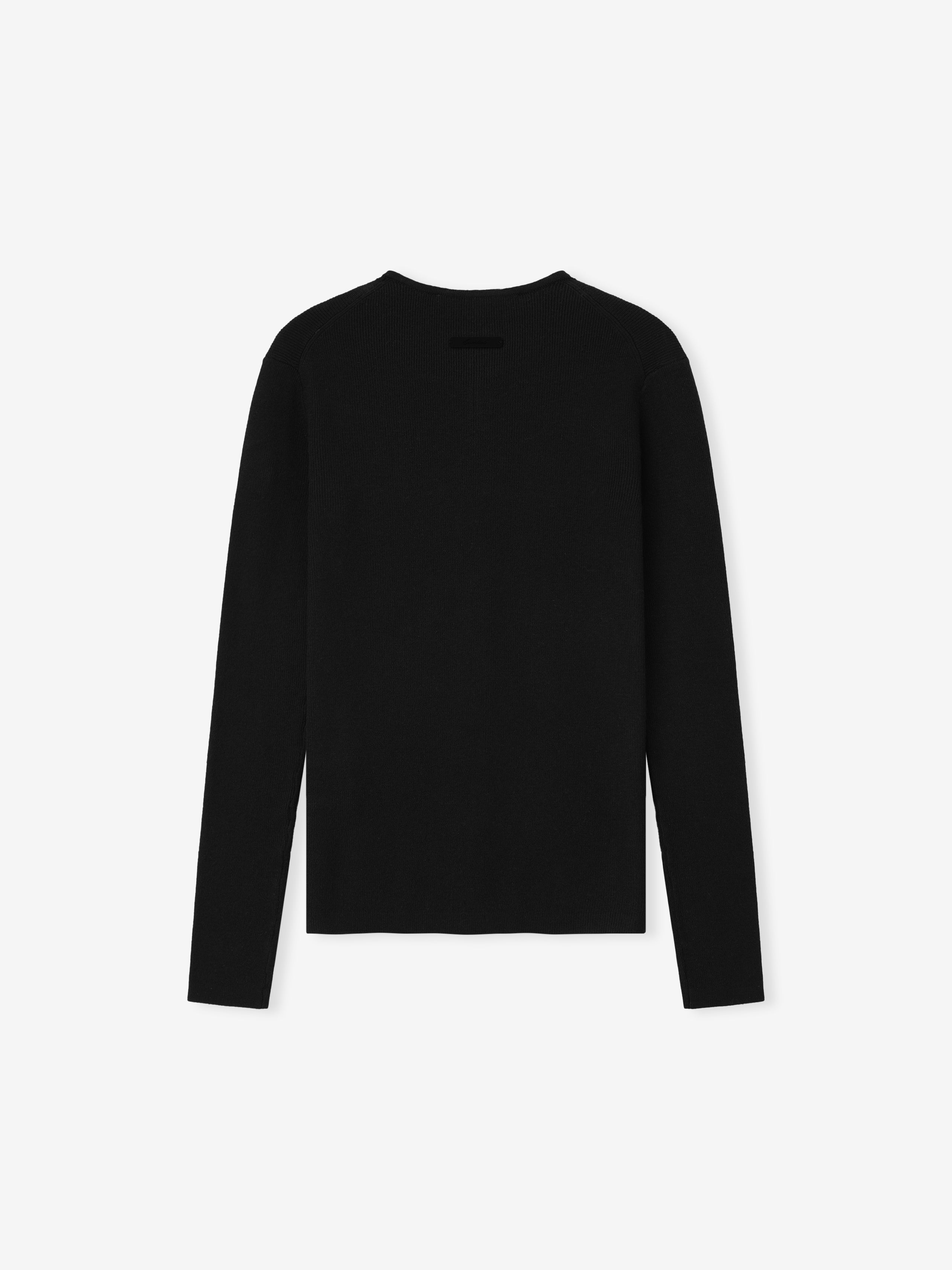 Womens Signature Rib Knit Fitted Long Sleeve Zip Up Tee
