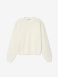 Double Knit Linen Wool Cotton Crewneck Sweater
