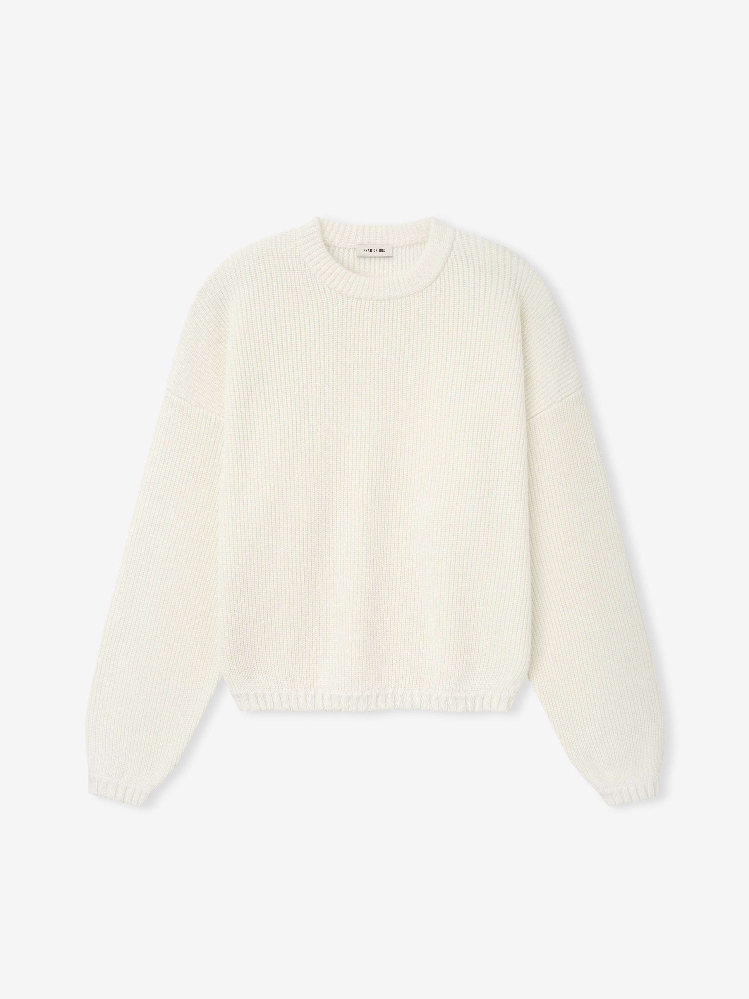 Double Knit Linen Wool Cotton Crewneck Sweater