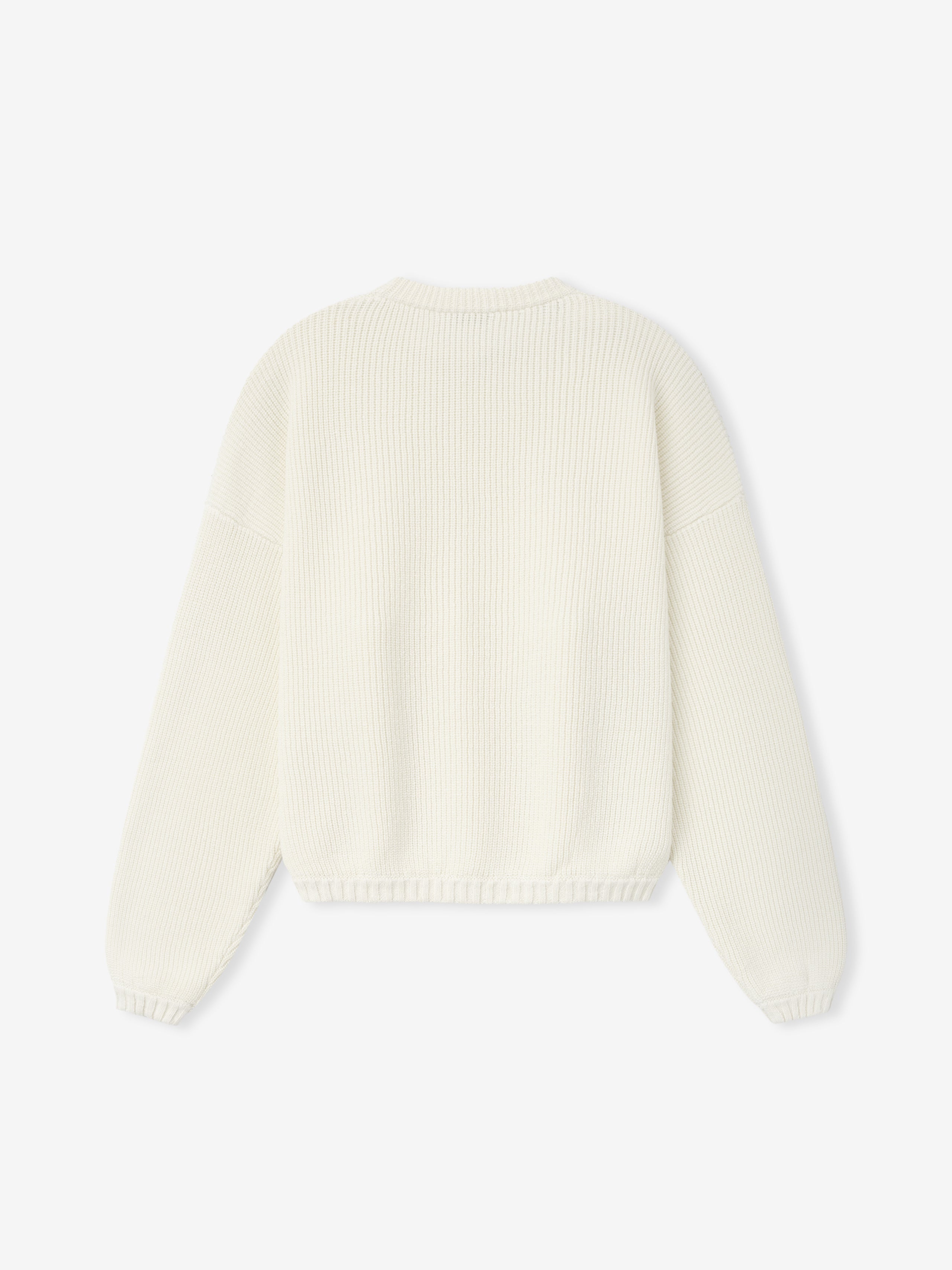 Double Knit Linen Wool Cotton Crewneck Sweater