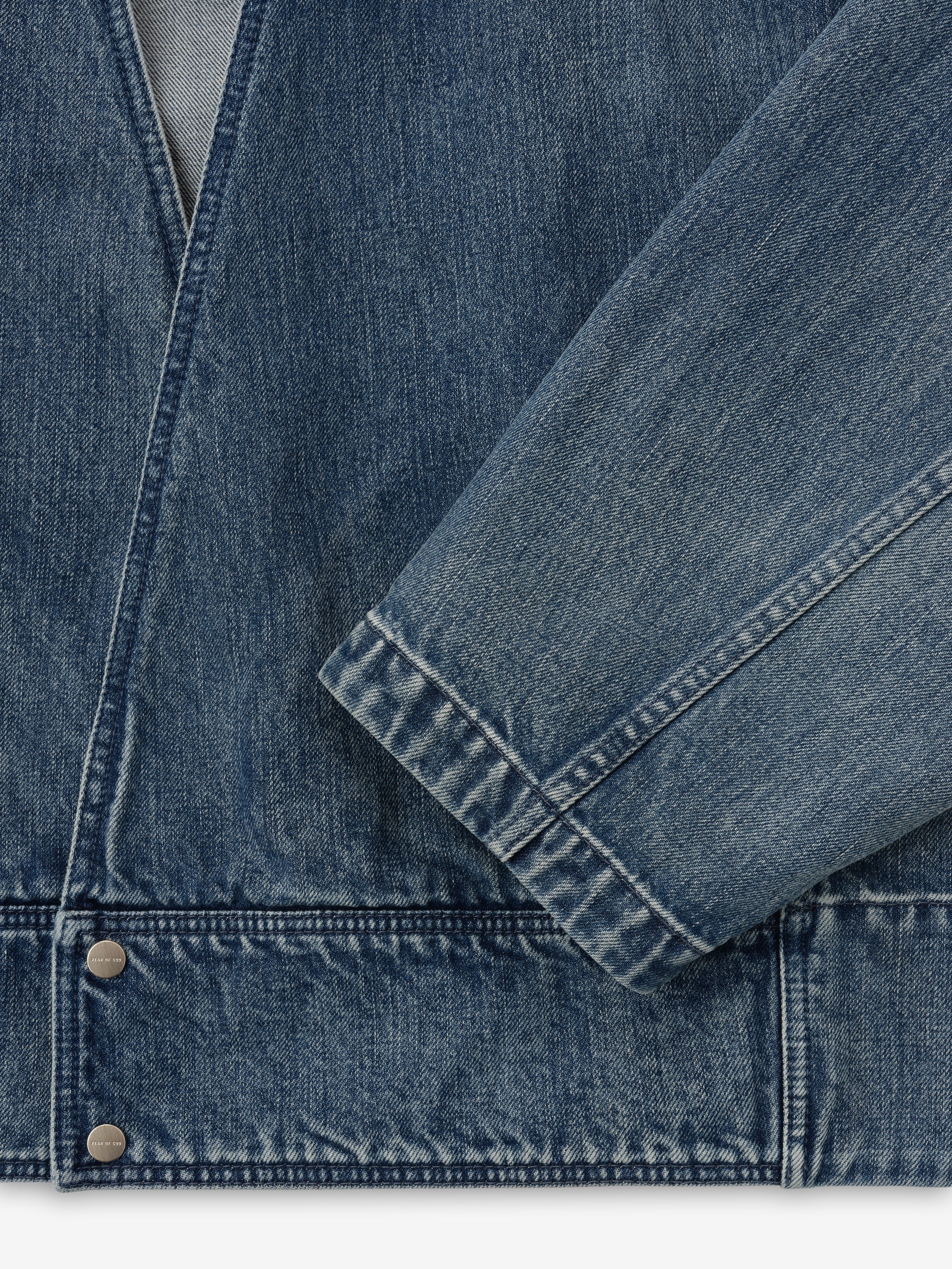 Denim Lapelless Jacket