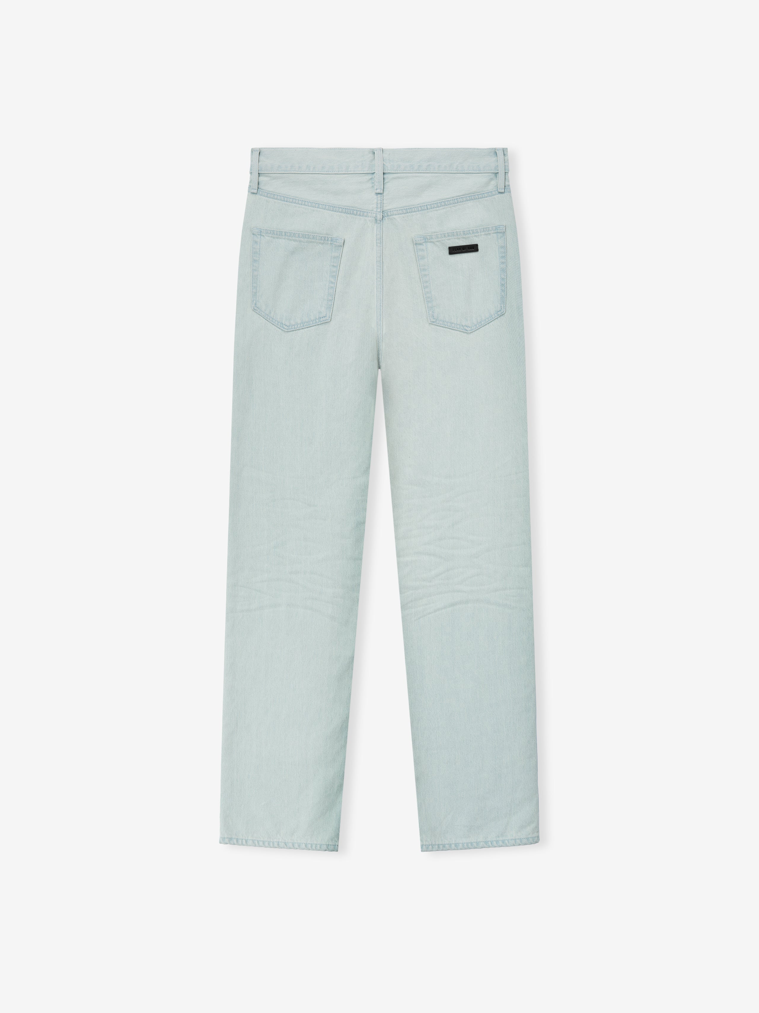Bleach Washed Denim Straight 5 Pocket