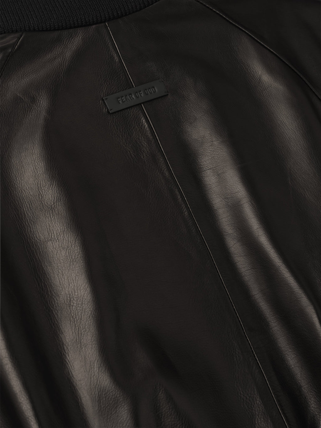 Leather Raglan Bomber Jacket