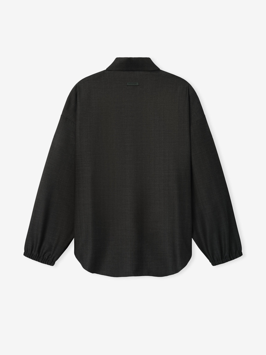 Grey Striped Wool Elastic Cuff Shirt
