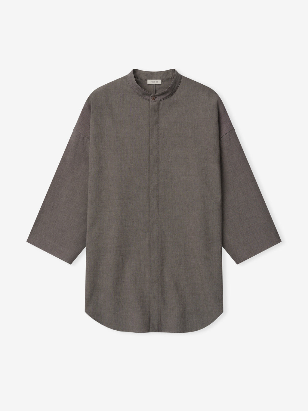 Cotton Wool Oxford Mandarin Relaxed Short Sleeve Shirt