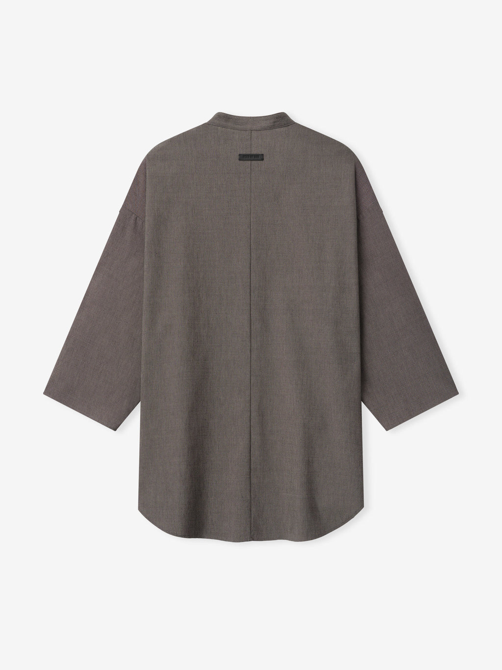 Cotton Wool Oxford Mandarin Relaxed Short Sleeve Shirt