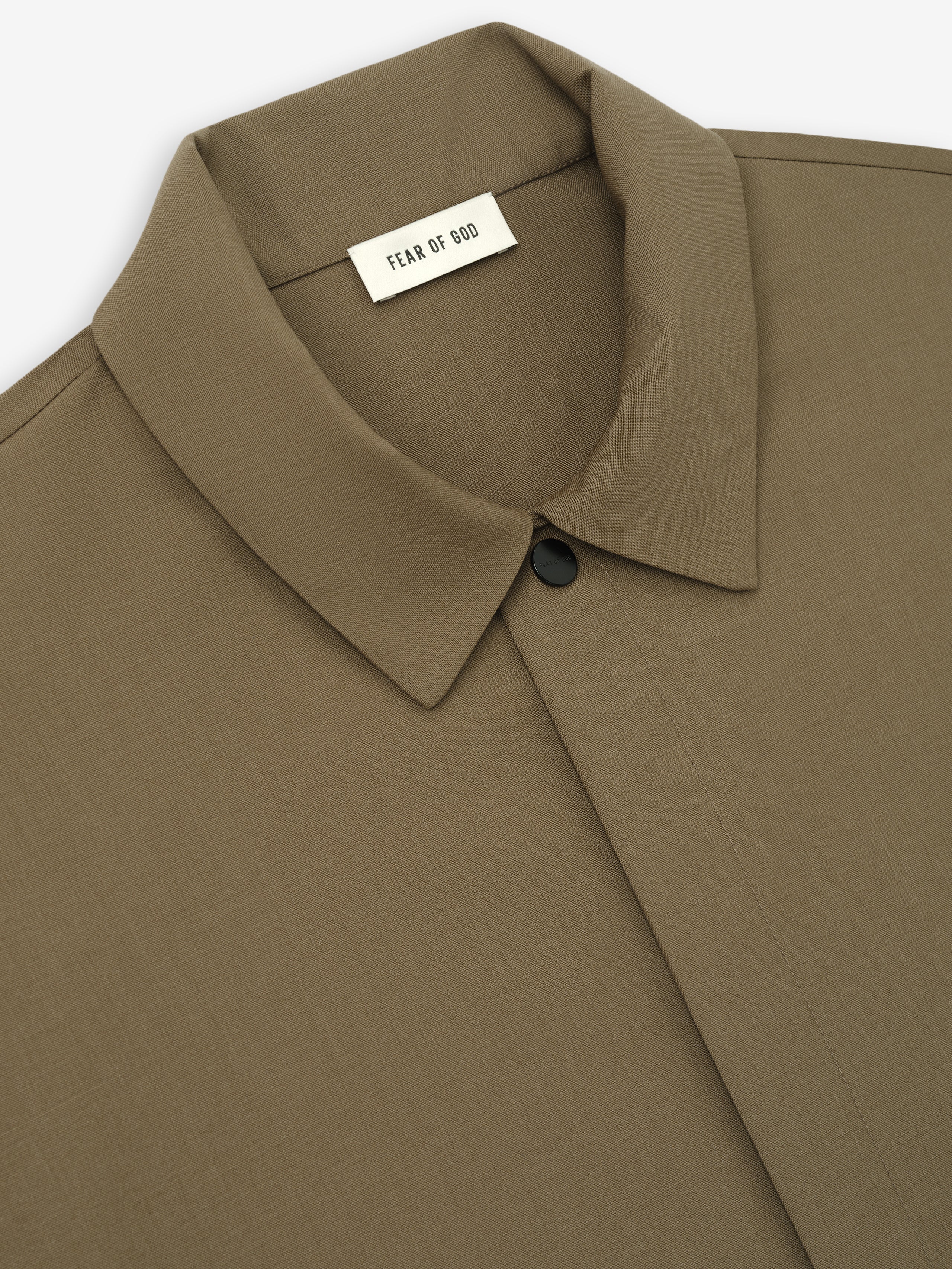 Wool Poplin Relaxed Shirt