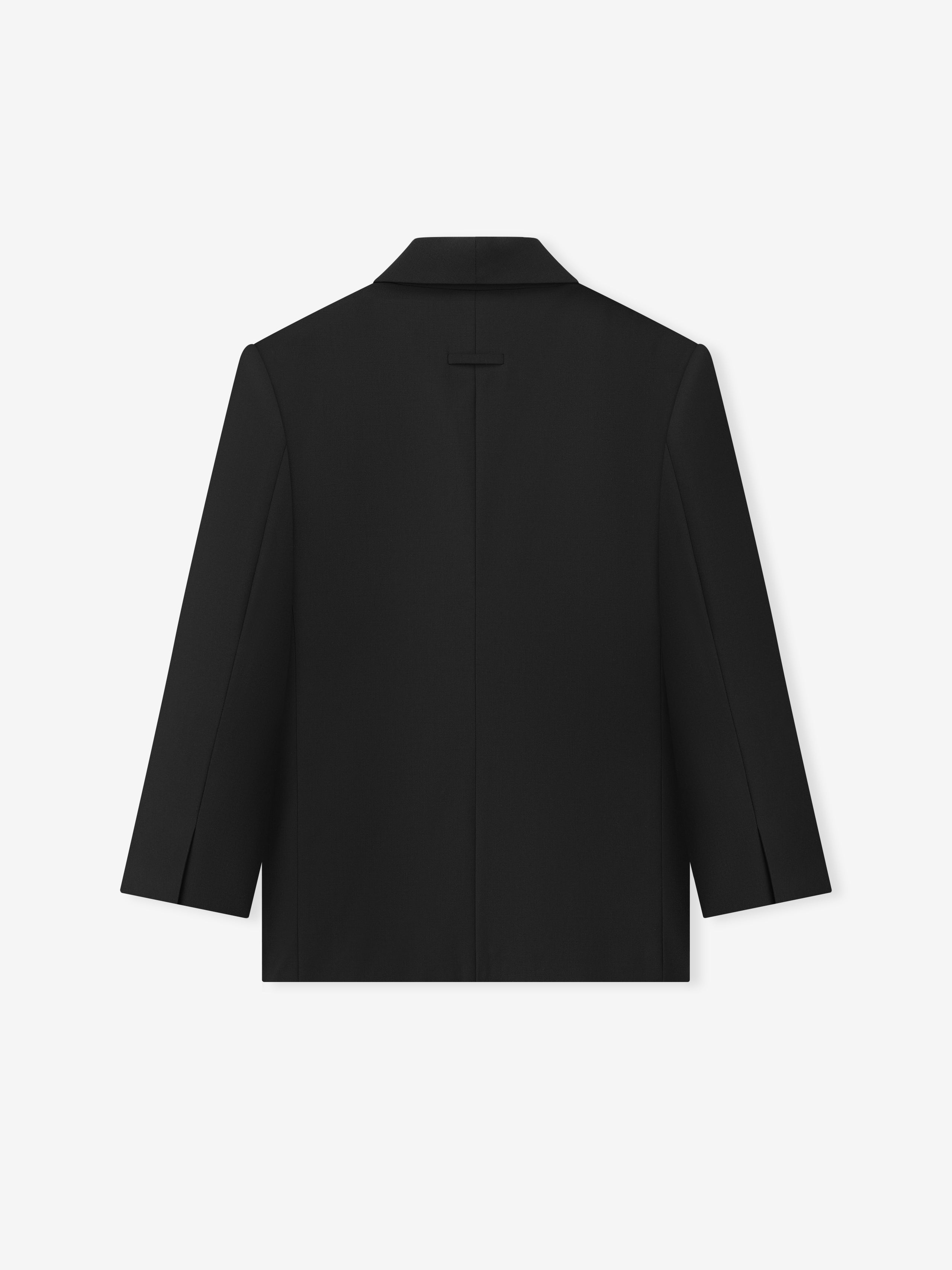Double-Breasted Wool Poplin Shawl Collar Jacket