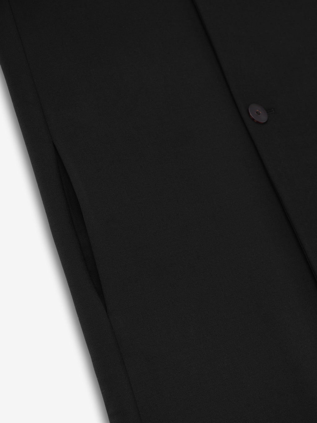 Double Weave Wool Double Breasted Lapelless Coat