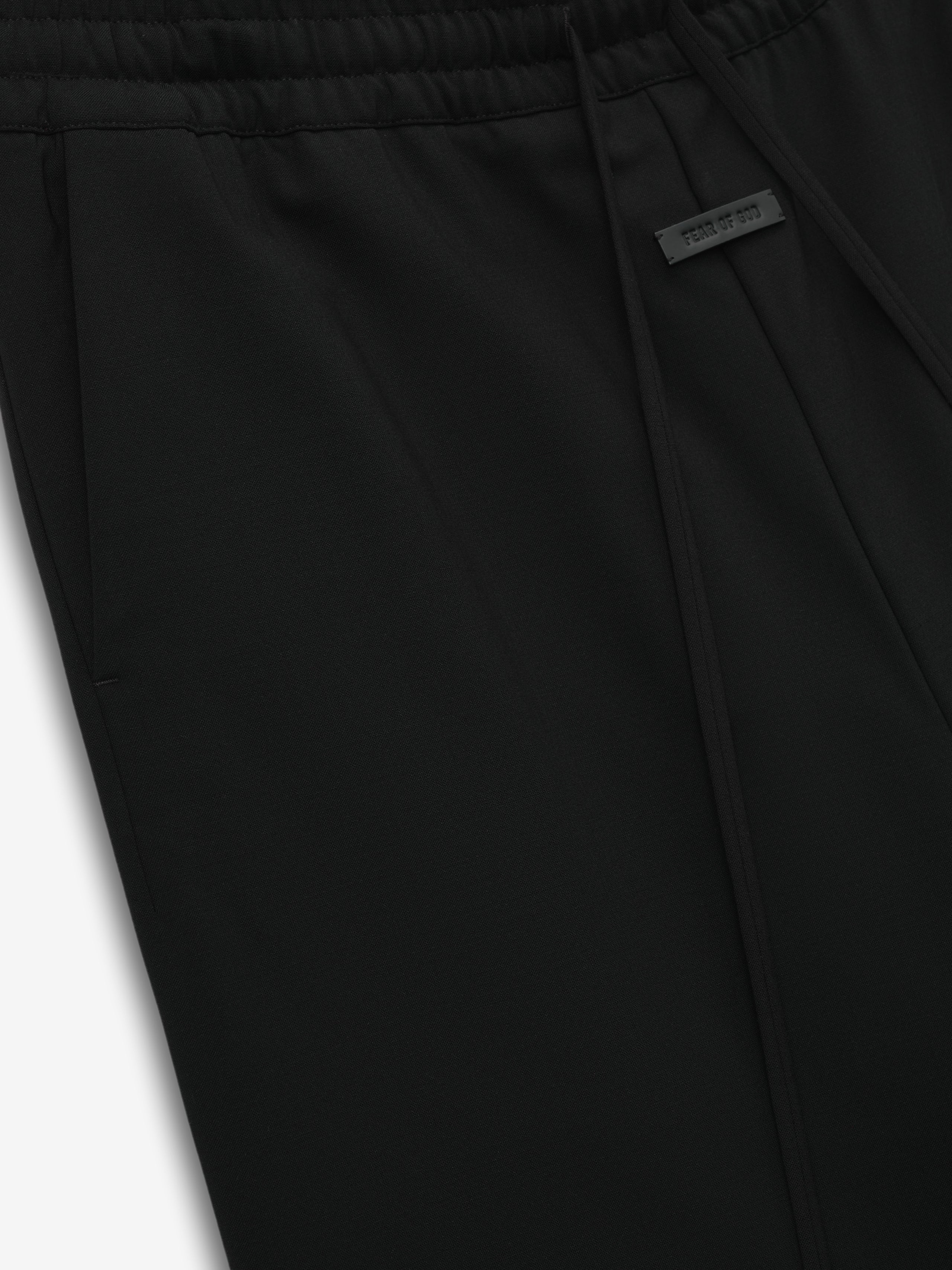 Double Weave Wool Wide Leg Drawstring Pants
