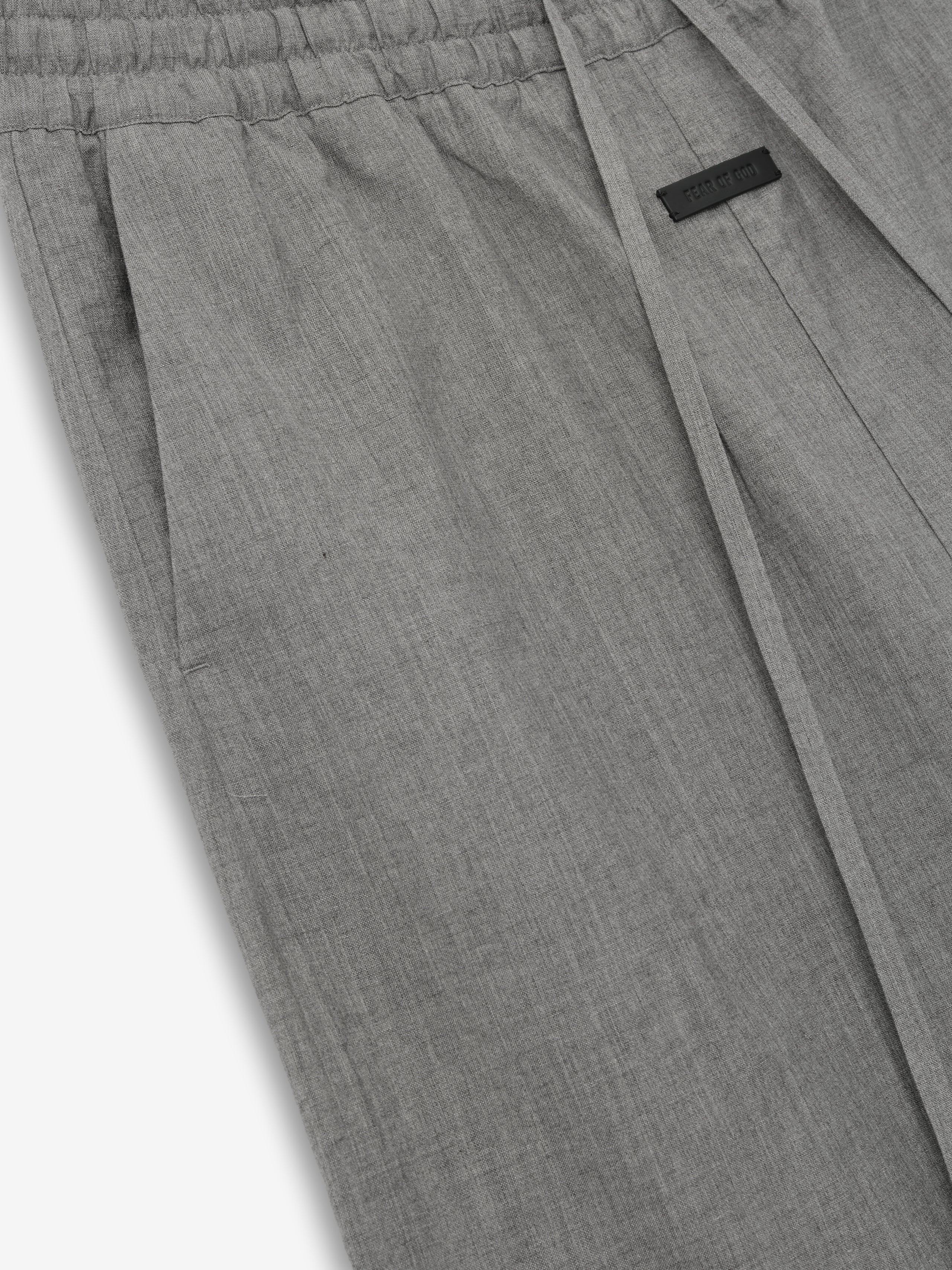 Wool Linen Wide Leg Drawstring Pants