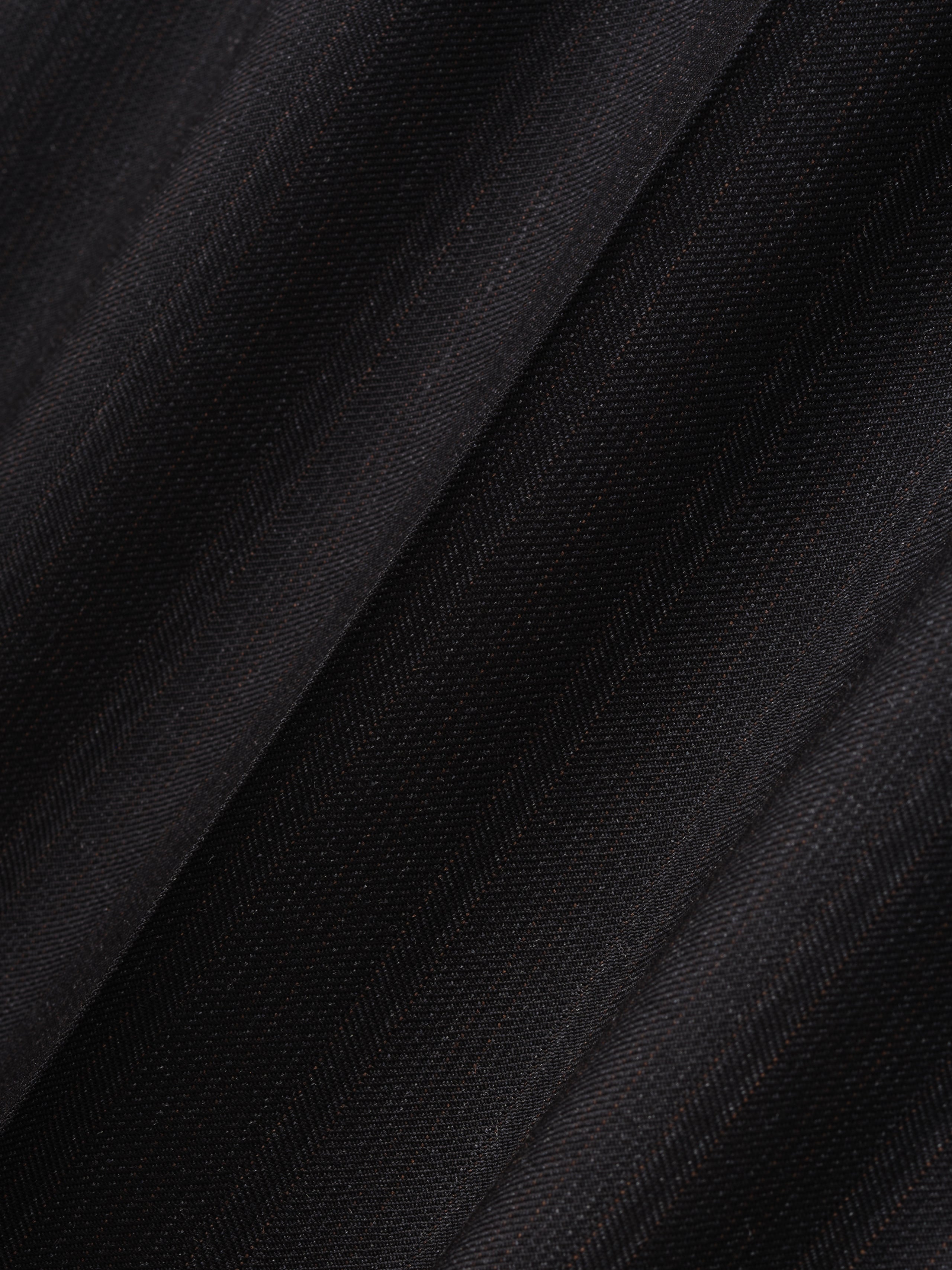 Black Striped Wool Wide Leg Drawstring Pants