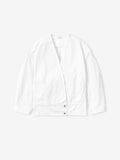 Womens Cotton Twill Relaxed Lapelless Jacket