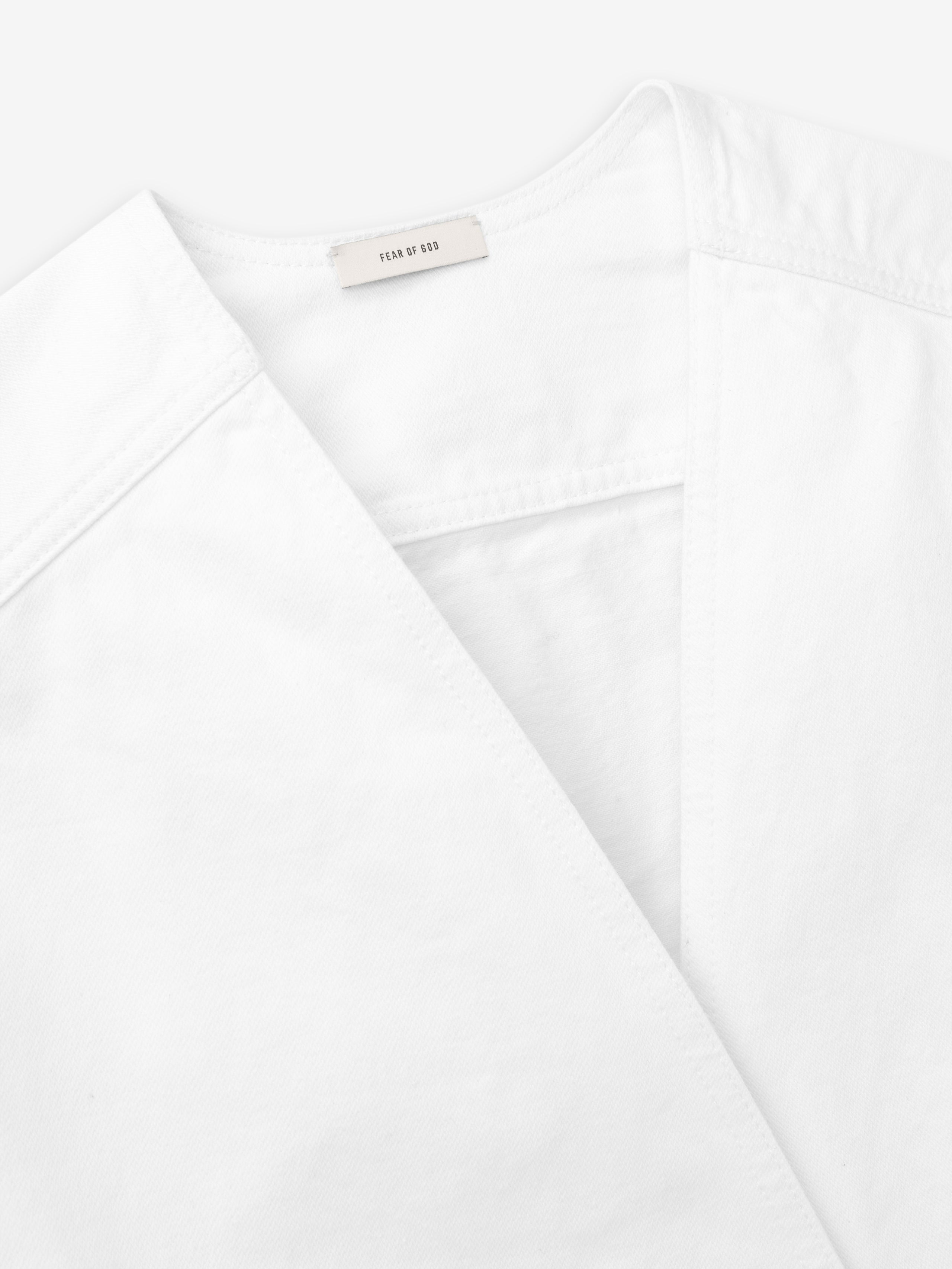 Womens Cotton Twill Relaxed Lapelless Jacket