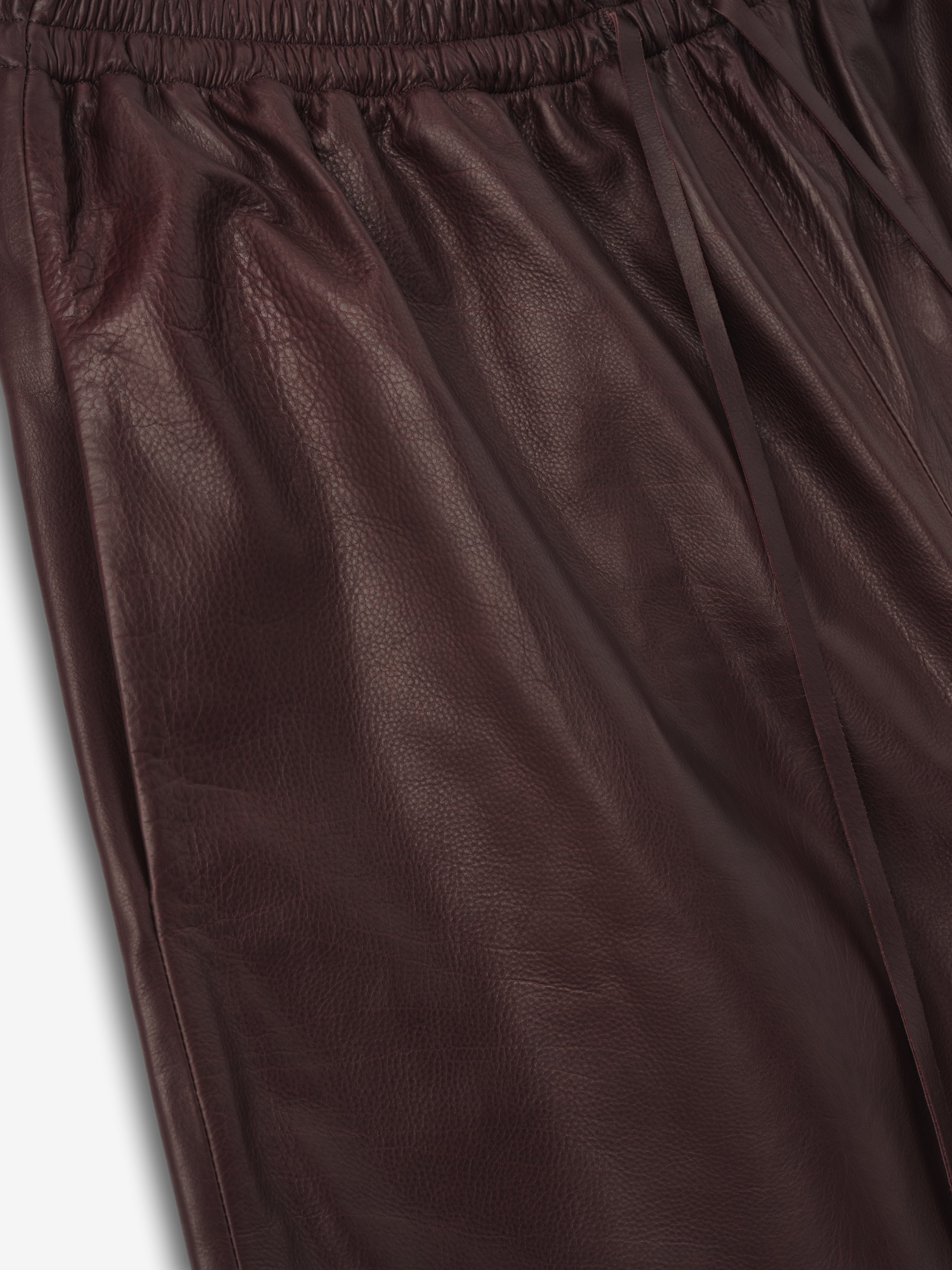Womens Leather Drawstring Shorts