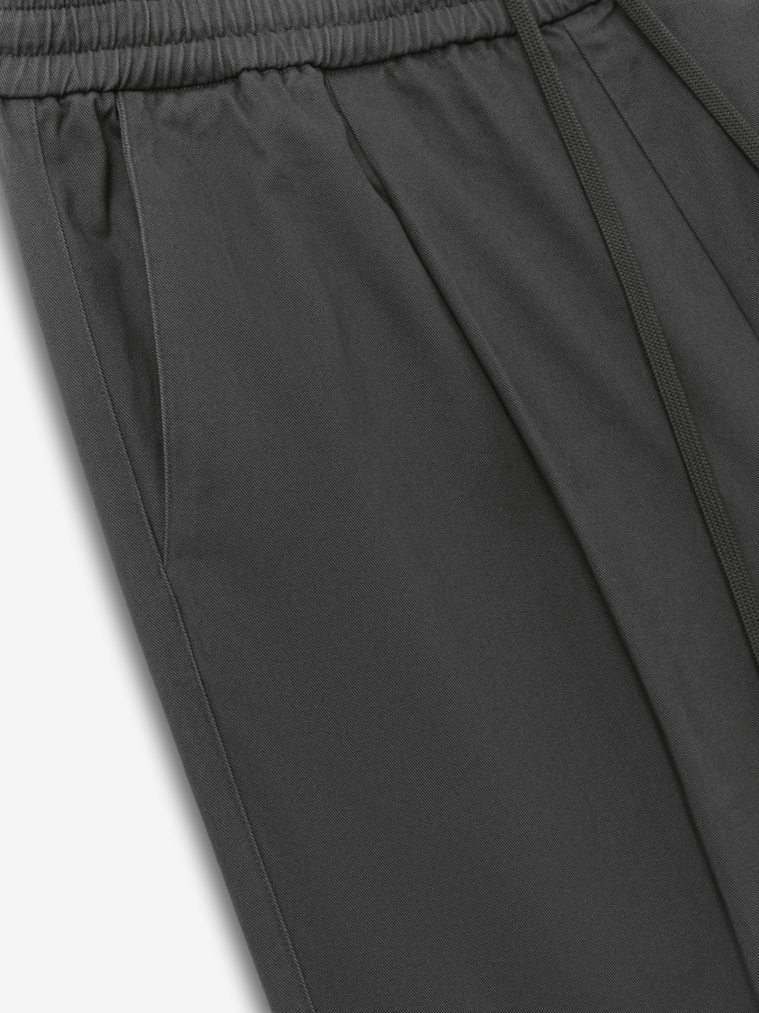 Cotton Twill Pleat Front Drawstring Pant
