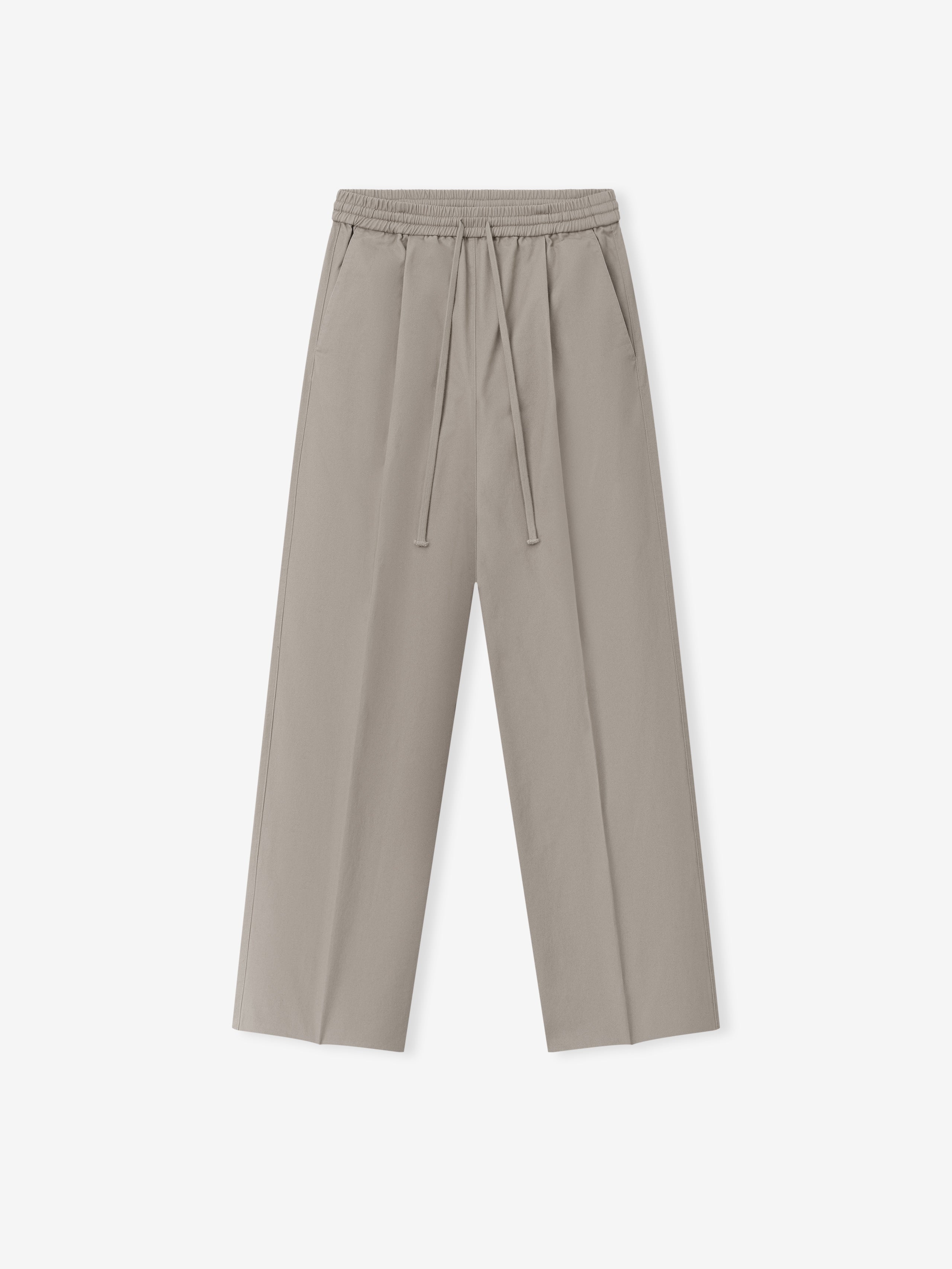 Silk Blend Pleat Front Drawstring Pant