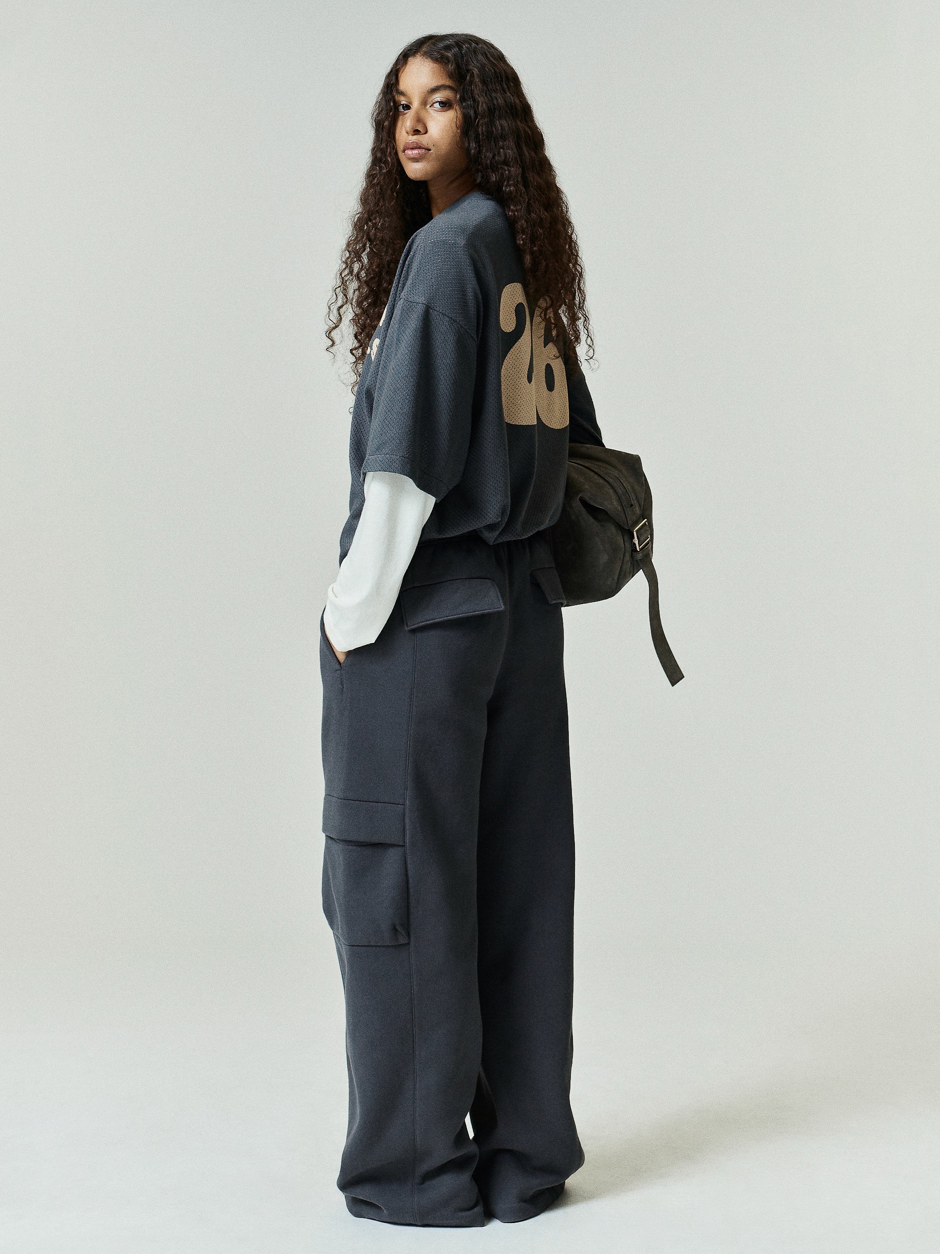 Womens Fleece Cargo Relaxed Sweatpant