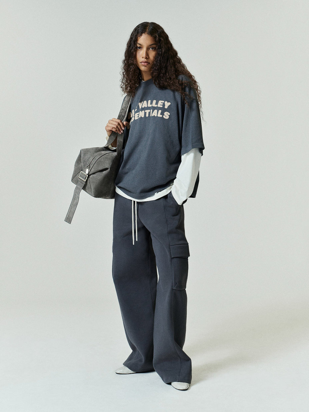 Womens Fleece Cargo Relaxed Sweatpant