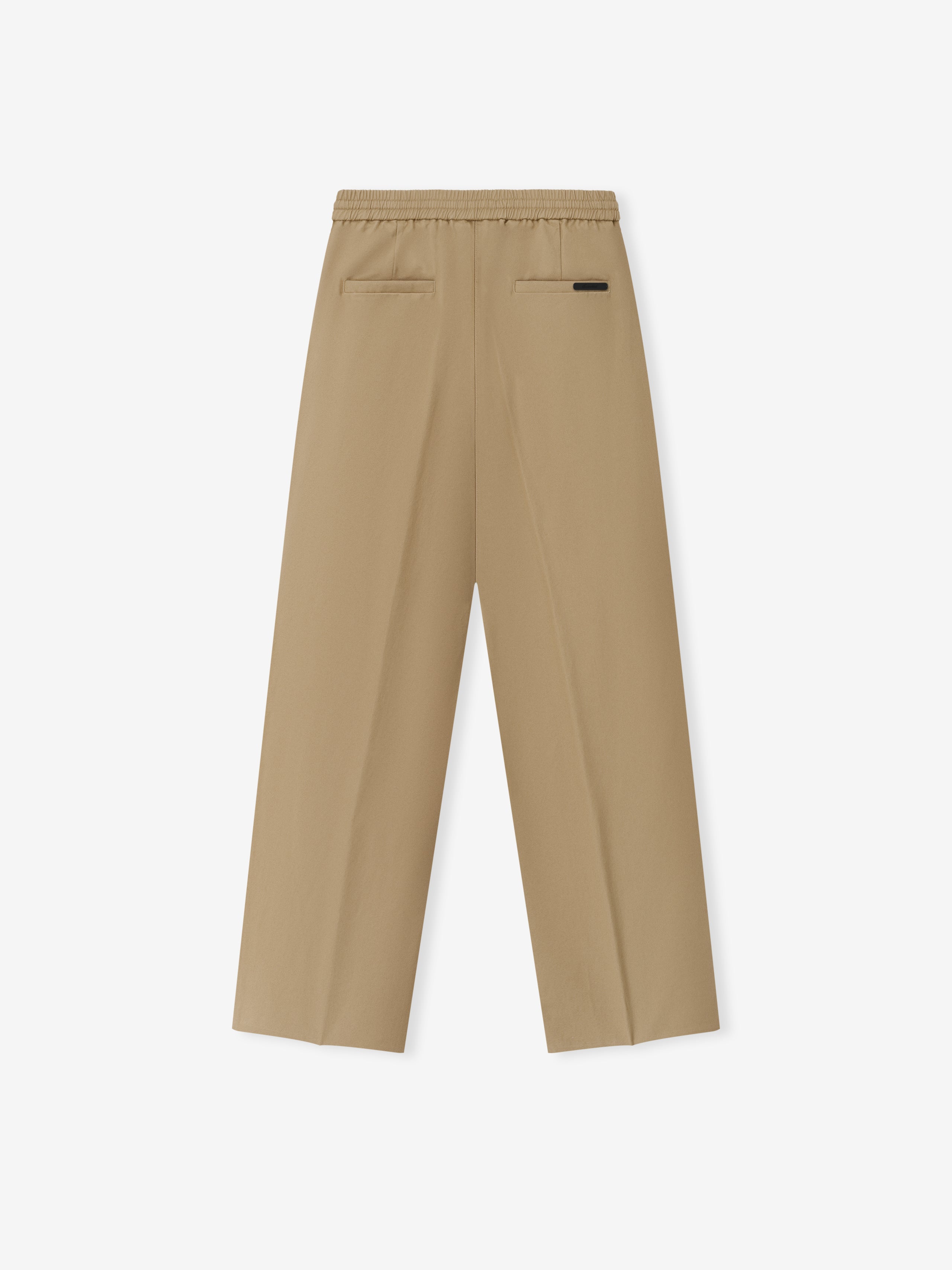 Womens Cotton Twill Pleat Front Drawstring Pant