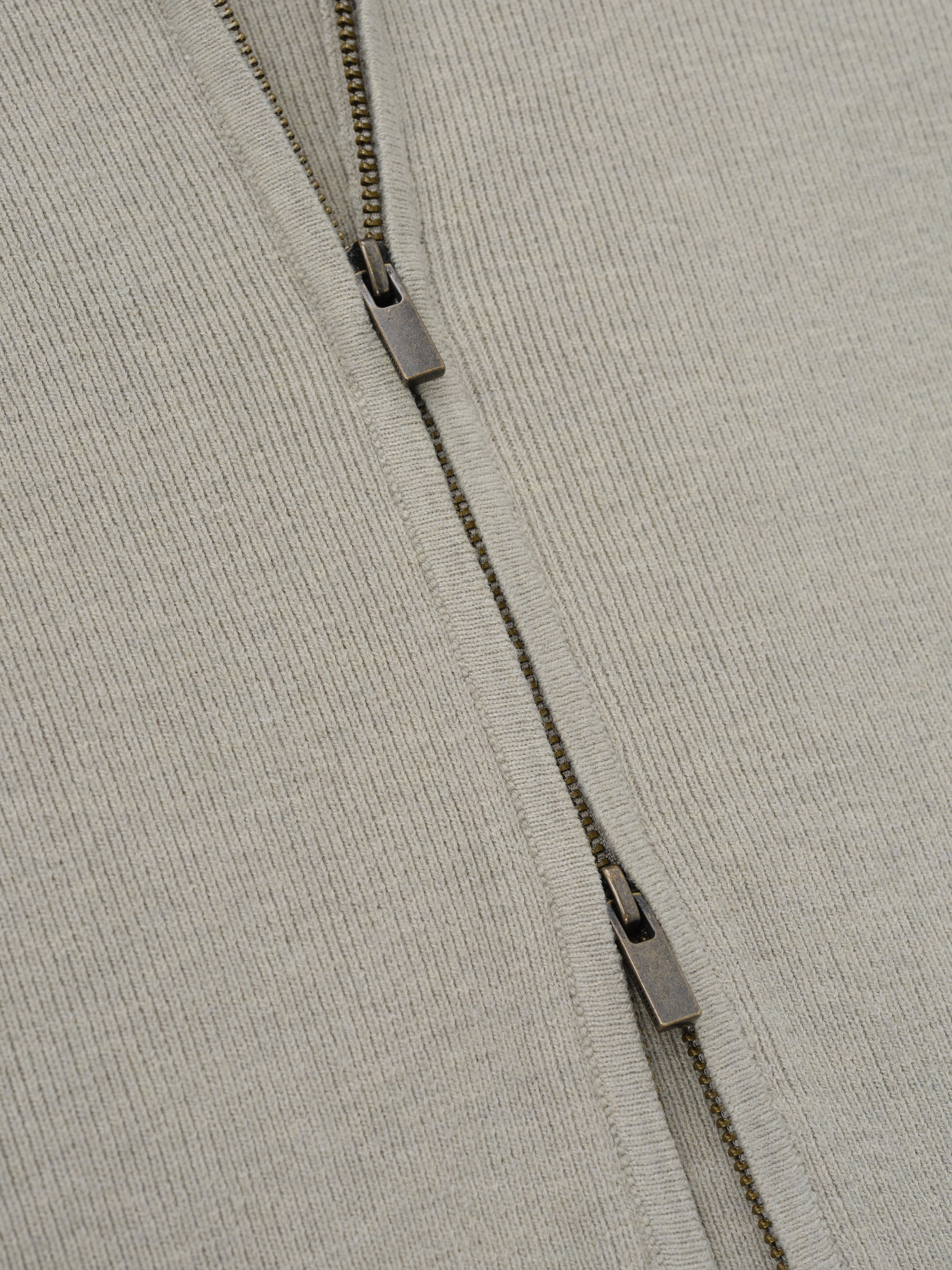 Womens Rib Knit Zip Up Jacket