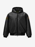 Vanson Essentials Leather Hooded Bomber