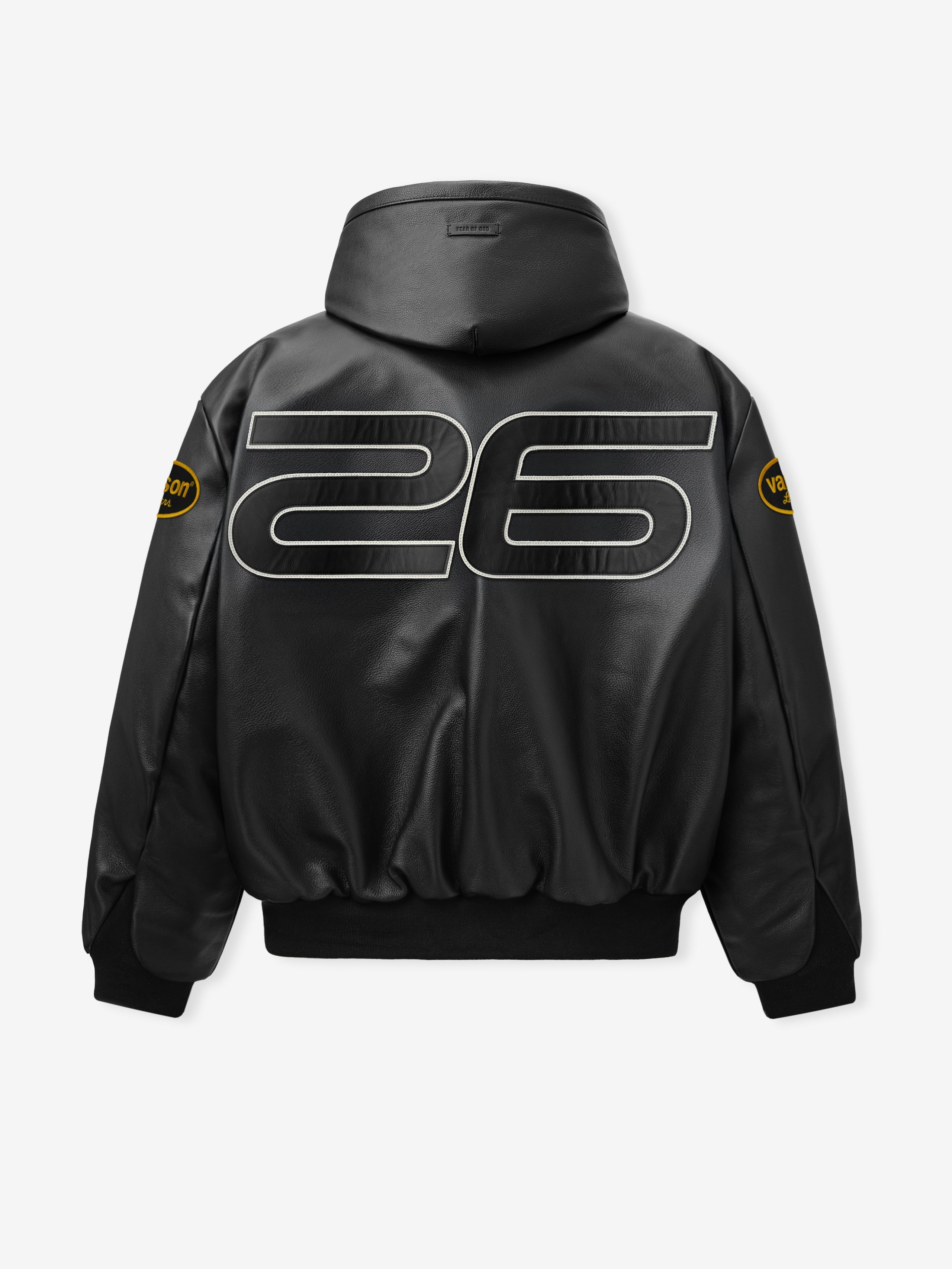 Vanson Essentials Leather Hooded Bomber
