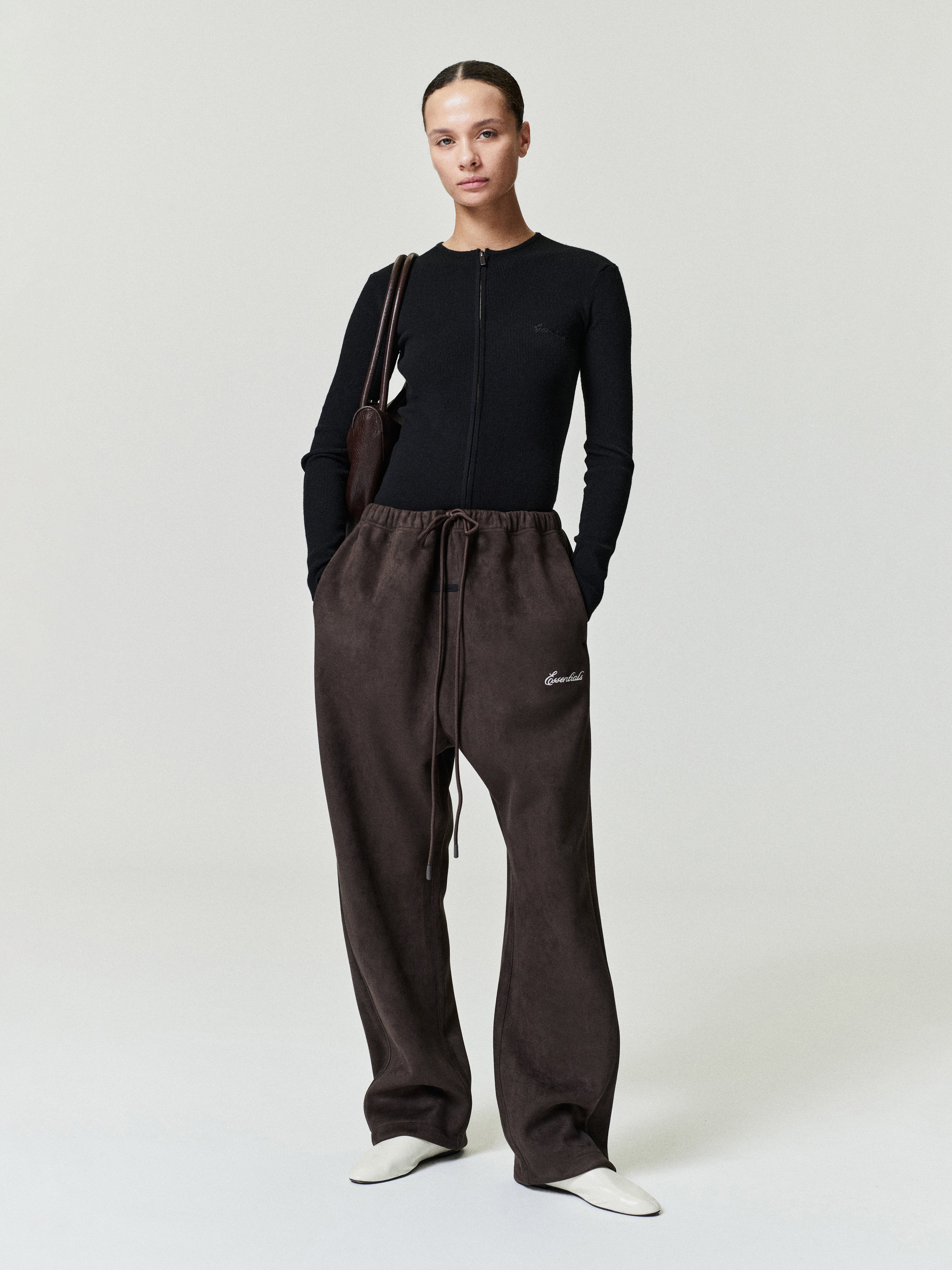 Womens Signature Rib Knit Fitted Long Sleeve Zip Up Tee